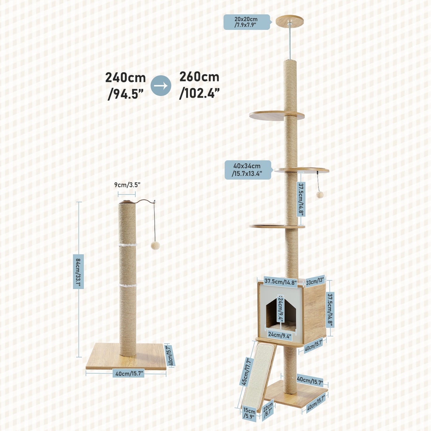 Cat Climbing Tower with a Scratcher Multi-layer