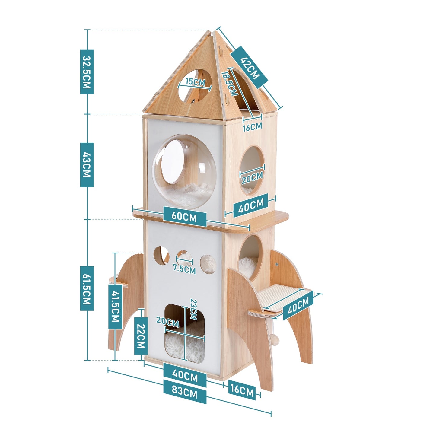 Rocket Styling Cat Tree Condo