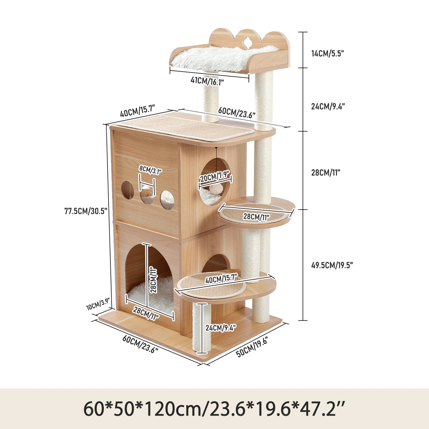 Cat Tree Multi-Level Tower with Scratching Posts