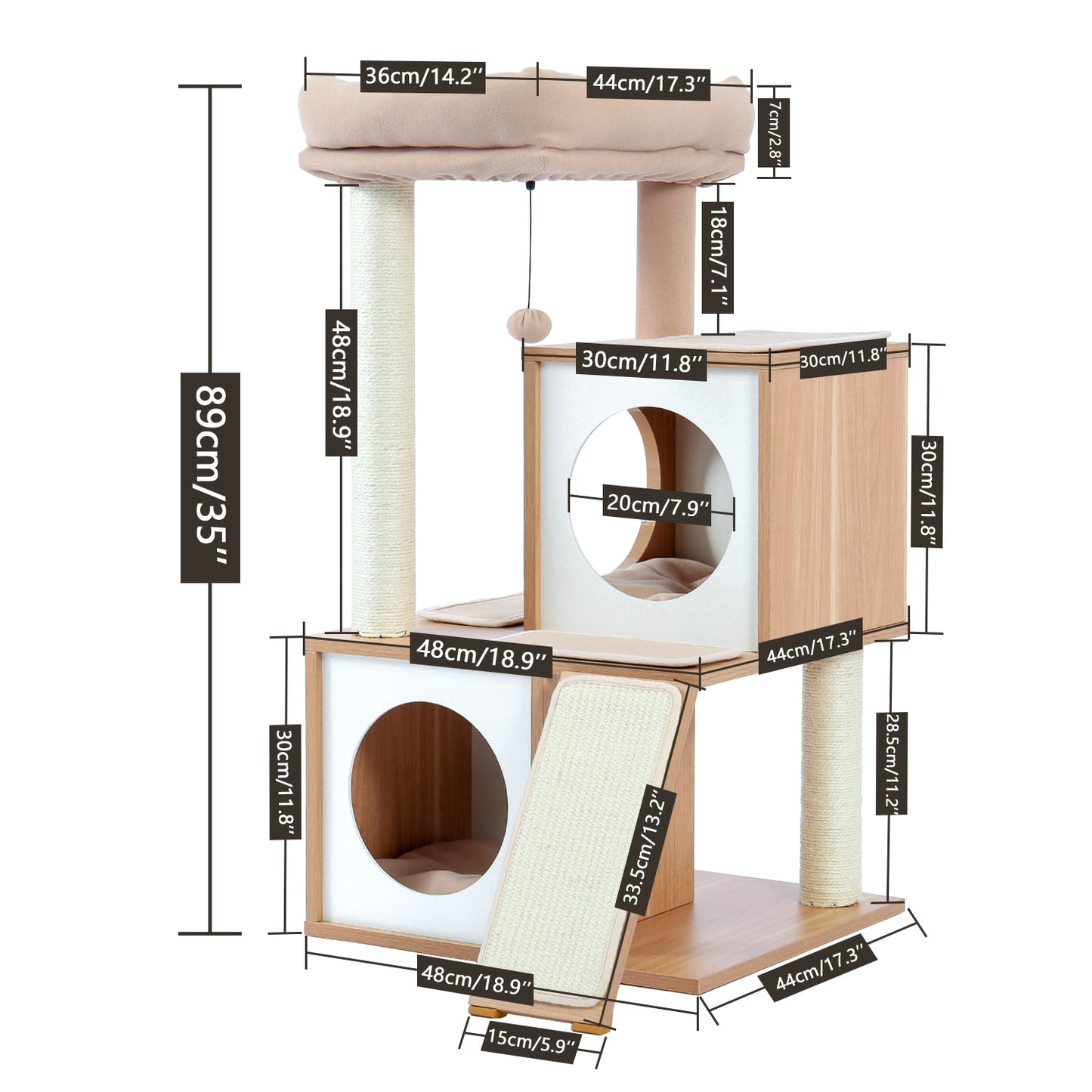 Pet Cat Tree House Tower with hammock