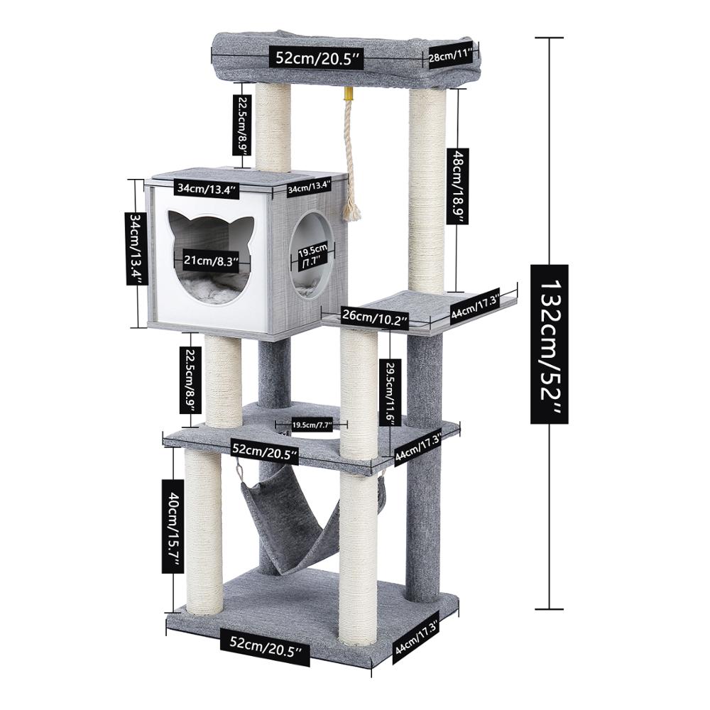 Pet Cat Tree House Tower with hammock