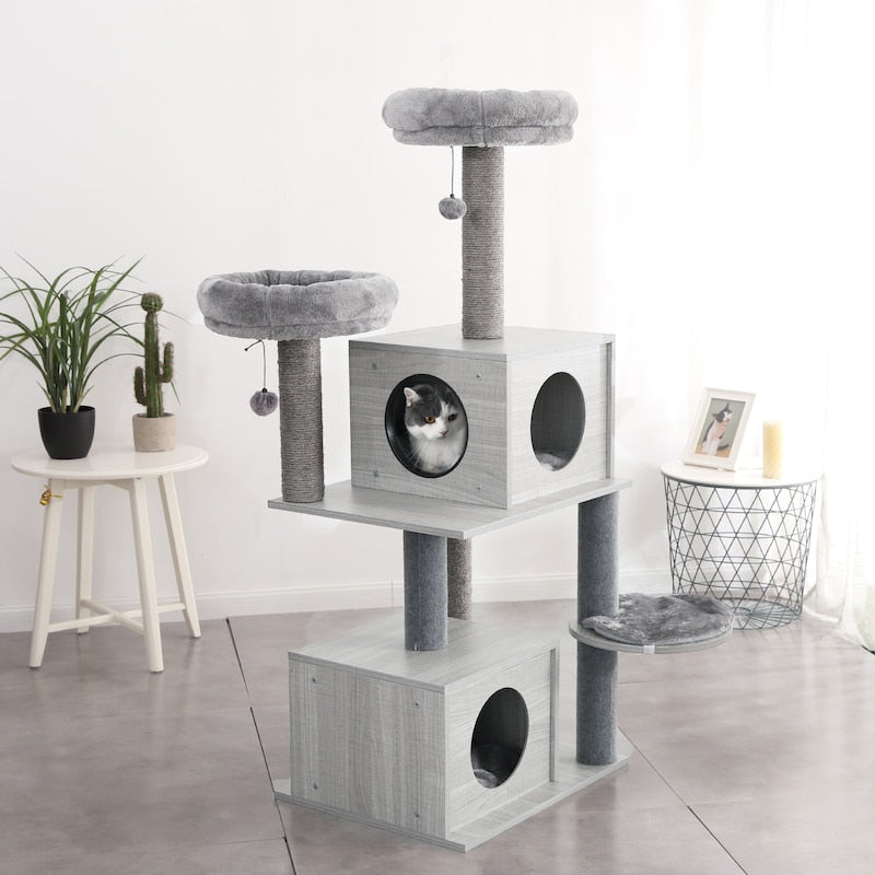 Pet Cat Tree House Tower with hammock