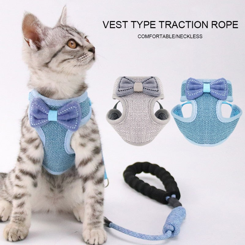 Adjustable Cat Dog Harness with Leash