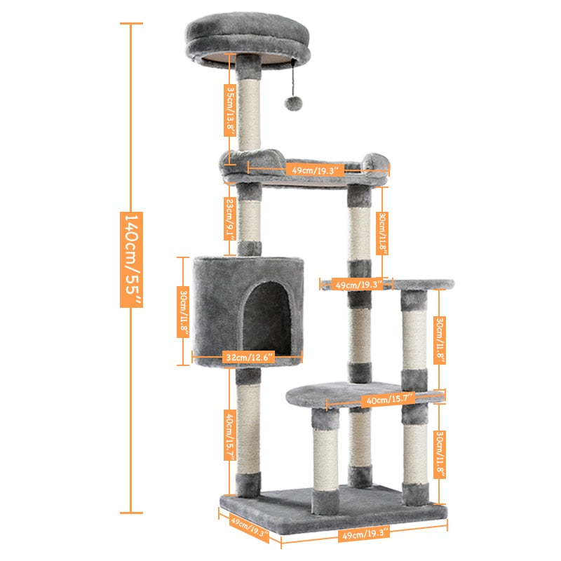 Pet Cat Tree House Tower with hammock