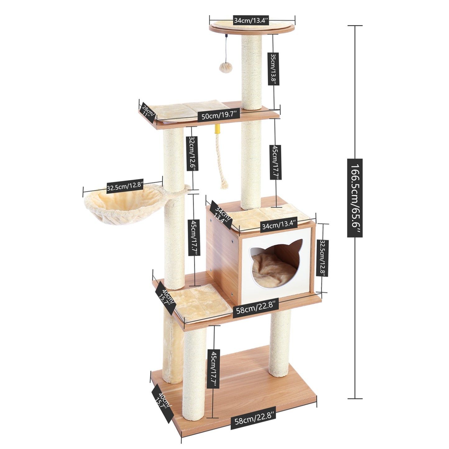 Pet Cat Tree House Tower with hammock